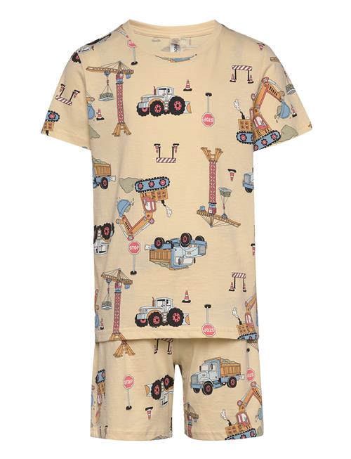 Pyjama Tee Shorts Vehicle Boat Lindex Beige