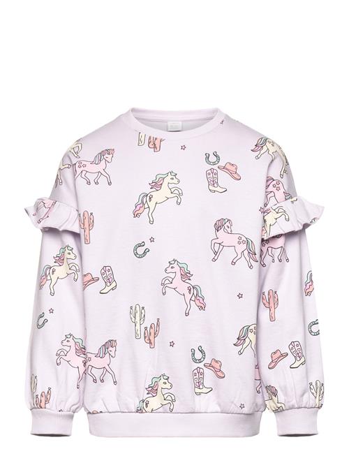 Sweatshirt With Frill Detail A Lindex Purple