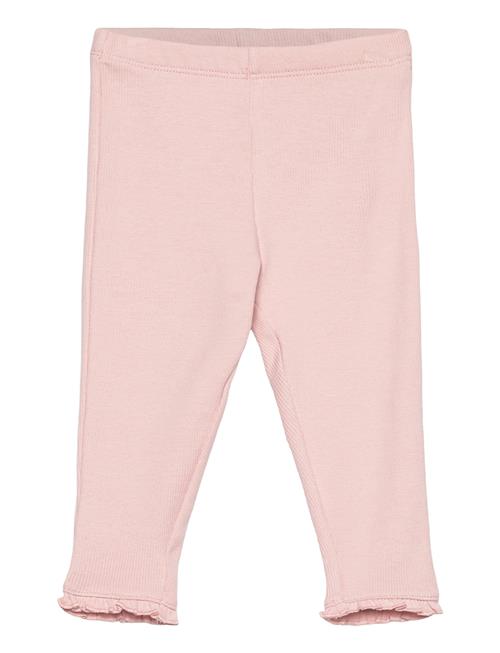 Leggings Rib W Frill Lindex Pink