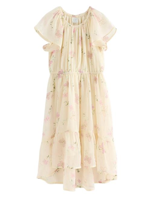 Dress Chiffon Hi Low Aop Lindex Cream