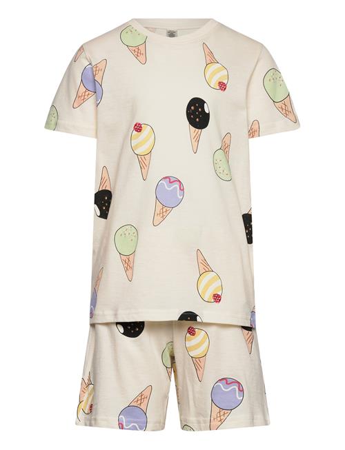Pyjama Tee Shorts Set Aop Summ Lindex Patterned