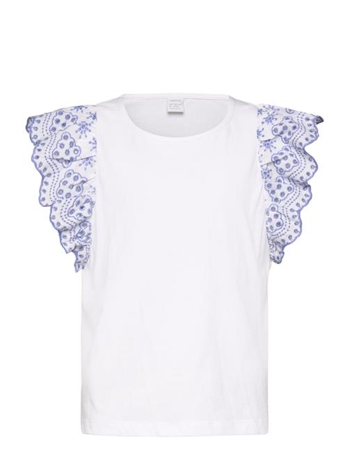 Top Jersey With Schiffly Sleev Lindex White