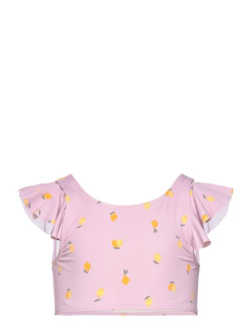 Bikini Top With Frill Aop Lindex Pink