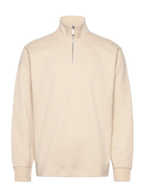 Slhrelaxluke Ls Half Zip Sweat Noos Selected Beige