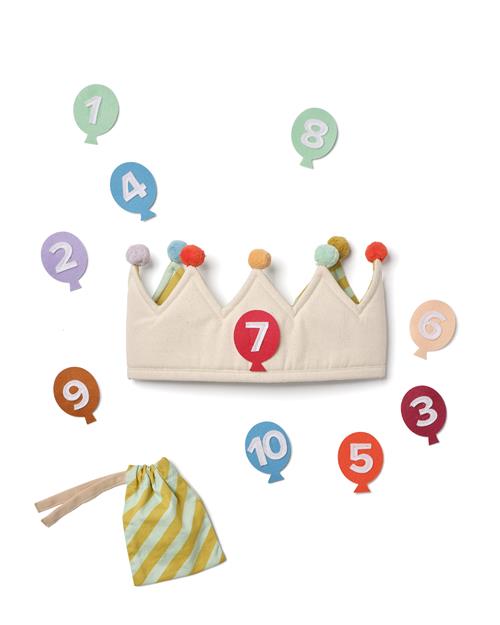 Kid's Concept Dress-Up Fødselsdagskrone Multi  Multi One Size  Creme  One Size  unisex