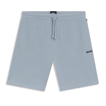 BOSS Waffle Nightwear Shorts Lyseblå Large Herre