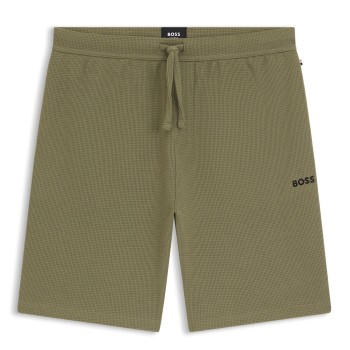 BOSS Waffle Nightwear Shorts Lysegrøn Medium Herre