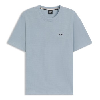 BOSS Waffle T Shirt Lyseblå Large Herre