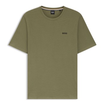 BOSS Waffle T Shirt Lysegrøn X-Large Herre