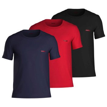 HUGO 3P Triplet T-Shirt Rød/Blå bomuld Medium Herre