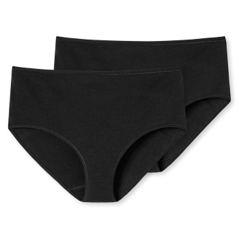 Schiesser Trusser 2P 95-5 Organic Cotton Midi Briefs Sort bomuld XX-Large Dame