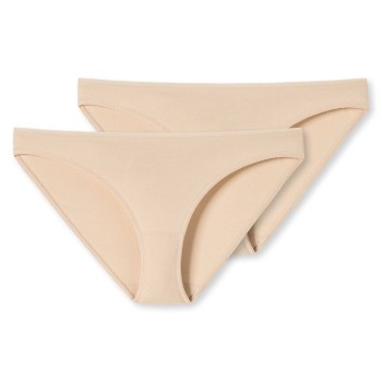 Schiesser Trusser 2P 95-5 Organic Cotton Mini Briefs Beige bomuld Small Dame