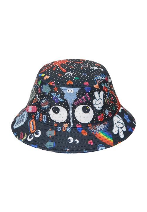 MYMO Hat 'Pop Eyetheme'  lyseblå / knaldrød / sort / hvid