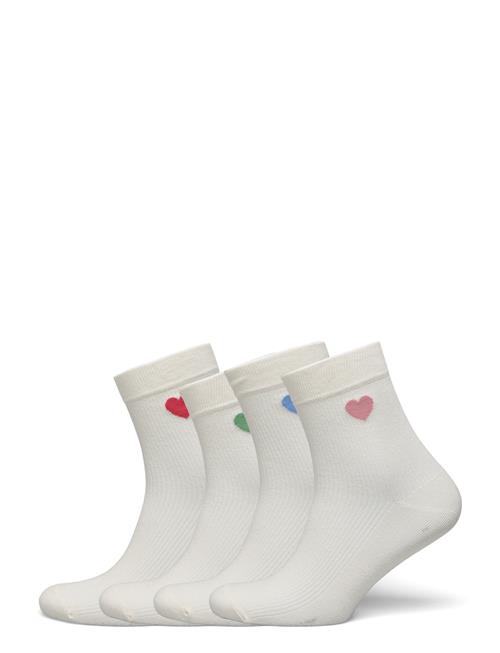 Sock High Ankle 4P Placed Hear Lindex Cream
