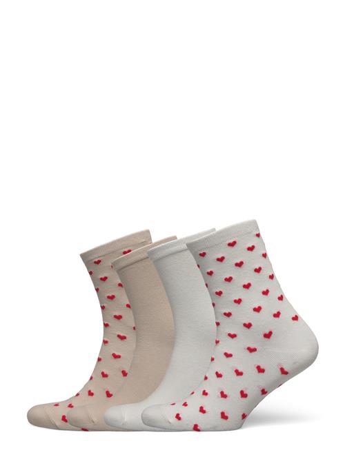 Sock 4 P A O Hearts Lindex Beige