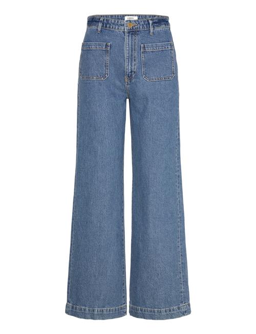 Trousers Denim Wide Patch Mid Lindex Blue