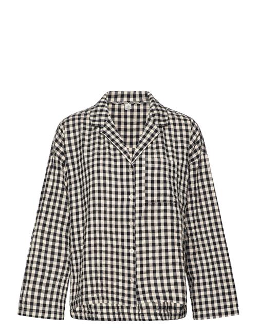 Pyjamasskjorte I Seersucker Lindex Black