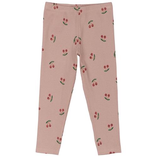 The New Siblings GOTS Oona Ribbede Leggings Adobe Rose Aop Adobe Rose  98 cm  Lyserød  98 cm  kvinde