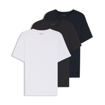 BOSS 3P Bamboo RN T-Shirt Sort/Marine/Hvid Bambus X-Large Herre