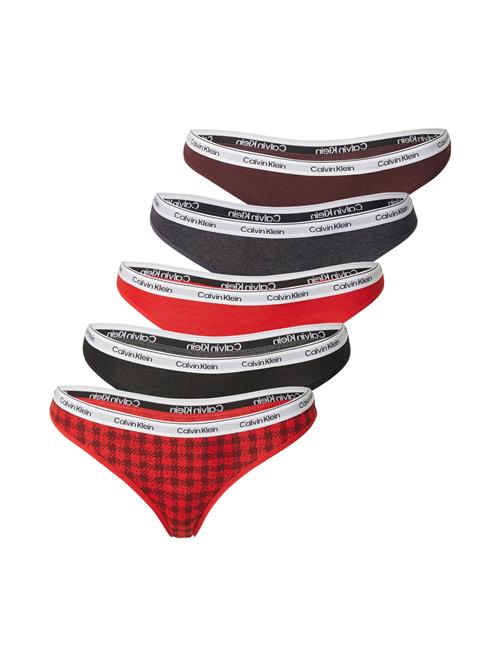 Calvin Klein Underwear String  mørkegrå / rød / mørkerød / sort
