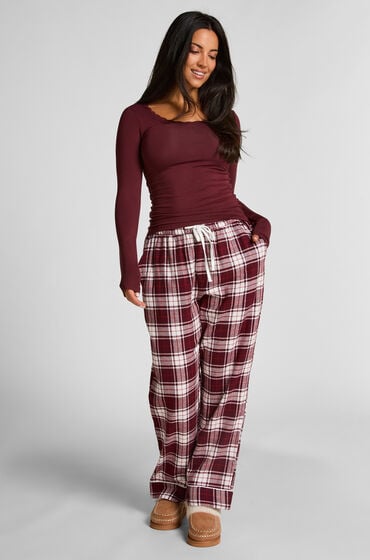 Hunkemöller Petite pyjamasbukser af Flannel lilla
