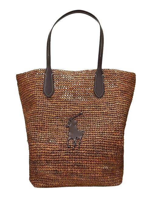 Big Pony Raffia Large Tote Polo Ralph Lauren Brown