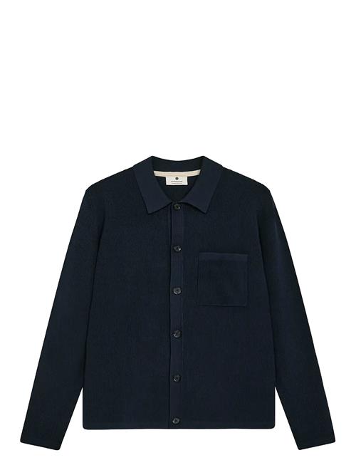 Aksvend Needle Rib Knit Cardigan Anerkjendt Navy