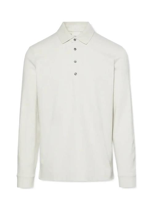 Ls Jacquard Wool Polo Calvin Klein Cream