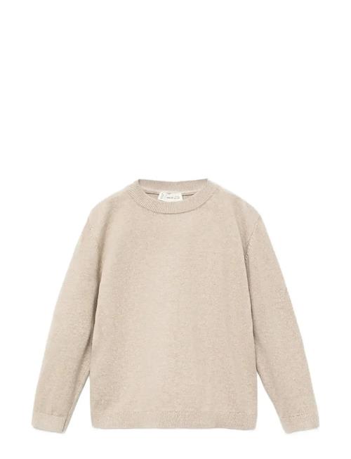 Knitted Sweater With Ribbed Details Mango Beige