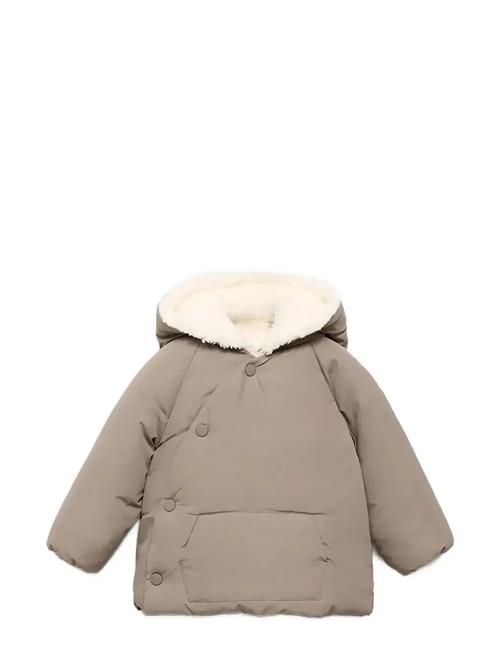 Se Padded Anorak With Fur-Effect Interior Mango Beige ved Booztlet