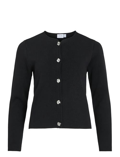 Visway O-Neck L/S Button Knit Cardigan Vila Black