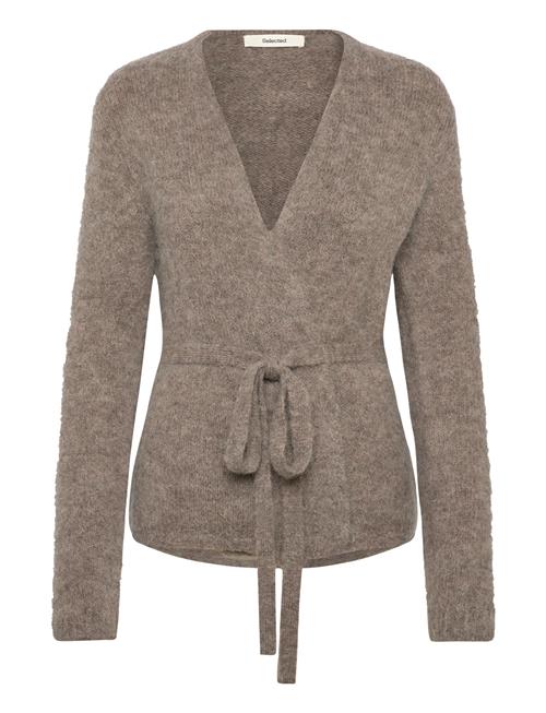Slfgabella Ls Knit Belt Cardigan Selected Beige