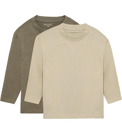 Minymo T-shirts - 2-pak - Loose Fit - Vetiver