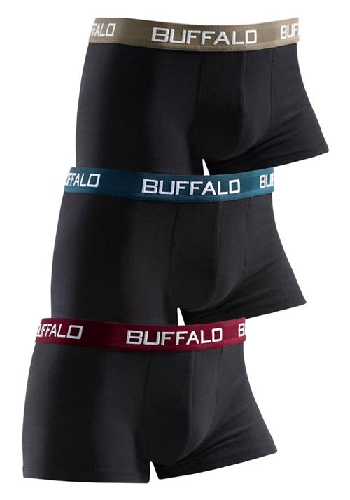 BUFFALO Underbukser  mørkebeige / petroleum / mørkerød / sort