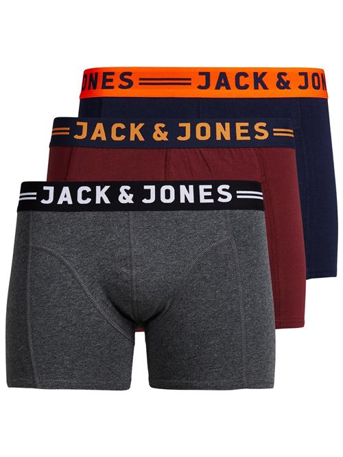 Se JACK & JONES Boksershorts 'Lichfield'  navy / orange / vinrød hos About You