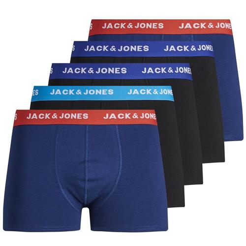 JACK & JONES Boksershorts 'Lee'  blå / mørkerød / sort / hvid
