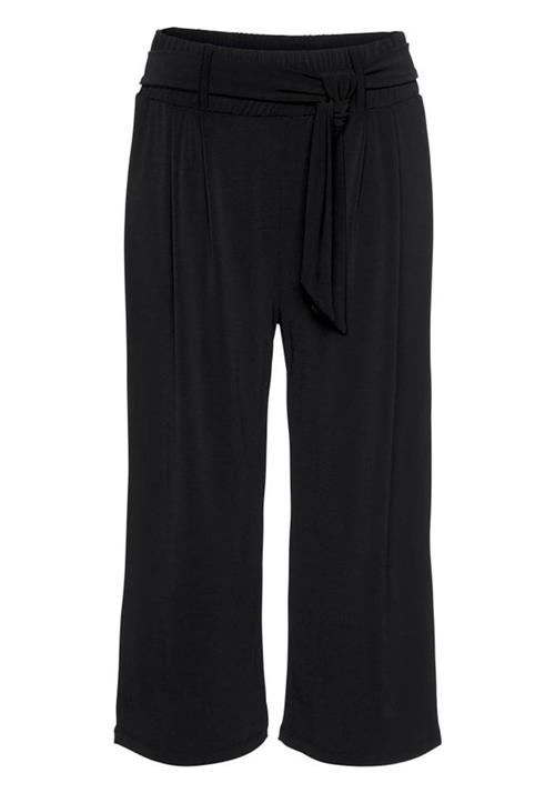 LASCANA Bukser med lægfolder  sort