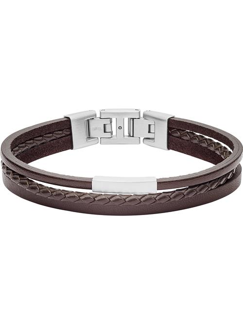 FOSSIL Armbånd  mørkebrun / sølv