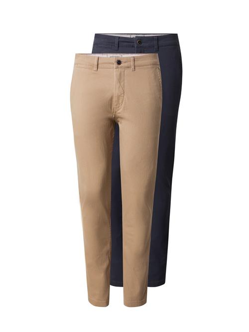 JACK & JONES Lærredsbukser 'Macro Dave'  beige / mørkeblå