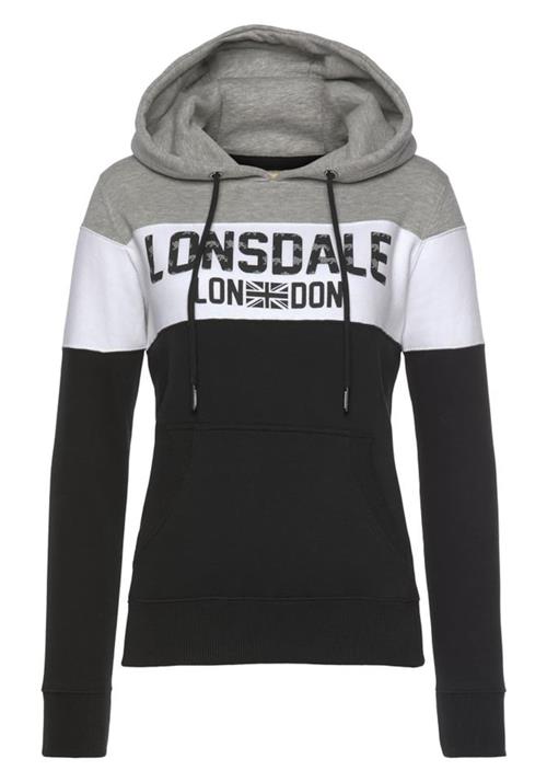 Se LONSDALE Sweatshirt 'Penbryn'  grå / sort / hvid ved About You