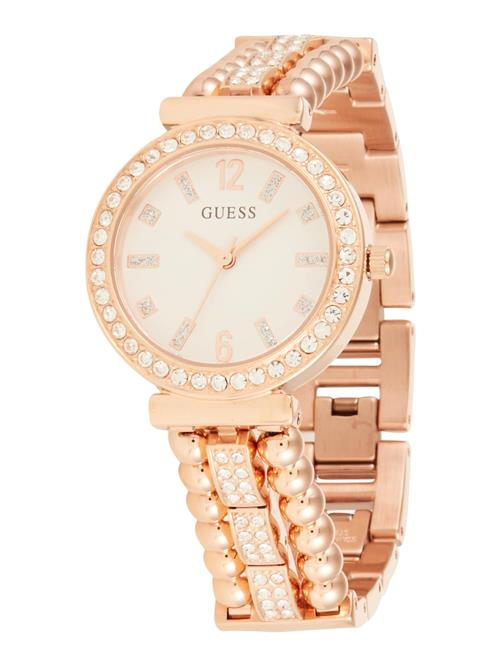 GUESS Analogt ur 'Gala'  rosa guld / sort / transparent / hvid