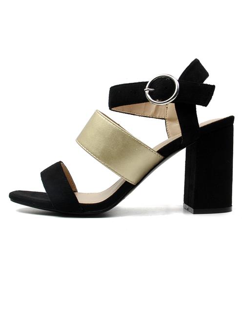 Celena Sandaler med rem 'Charlyn'  guld / sort