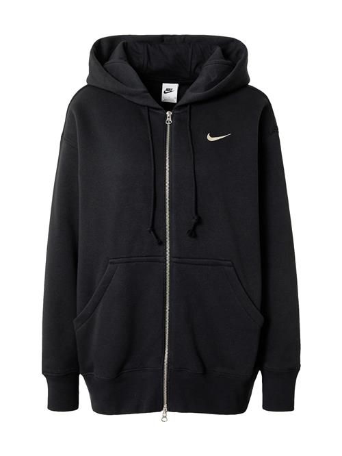 Nike Sportswear Sweatjakke 'Phoenix Fleece'  sort / hvid