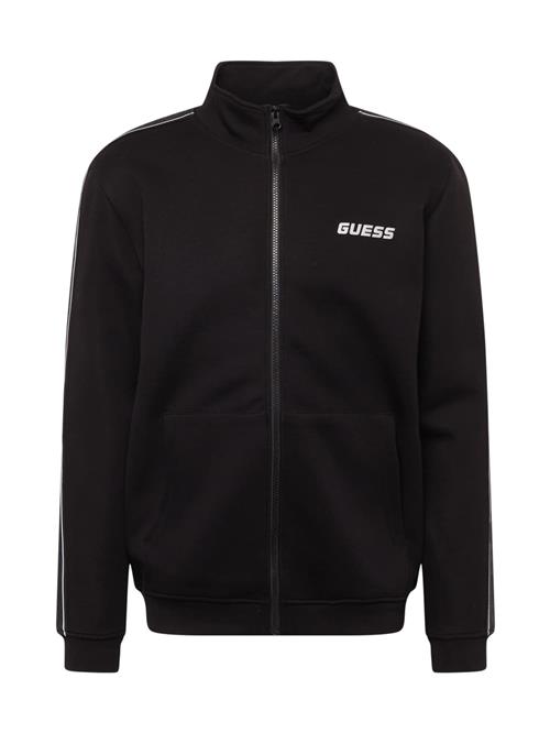 GUESS Sportssweatjakke 'Mickey'  sort / hvid