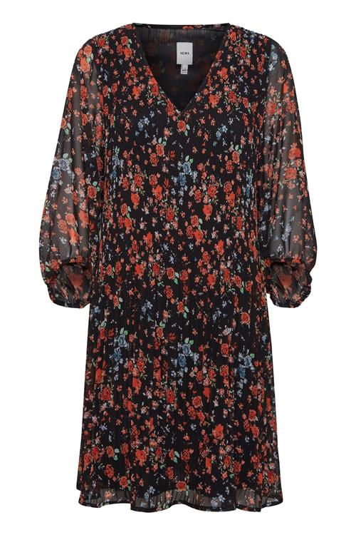 ICHI Sommerkjole  blå / grøn / orange / sort