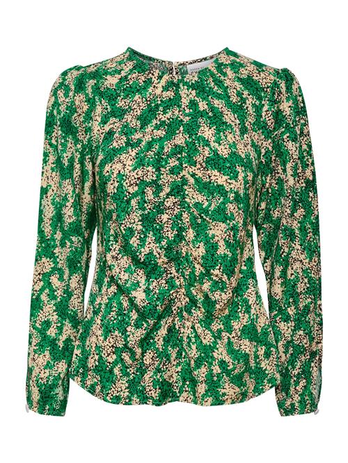 KAREN BY SIMONSEN Bluse 'Grace'  græsgrøn / sort / offwhite