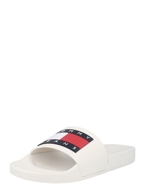 Tommy Jeans Pantoletter 'Essential'  creme / marin / rød / hvid