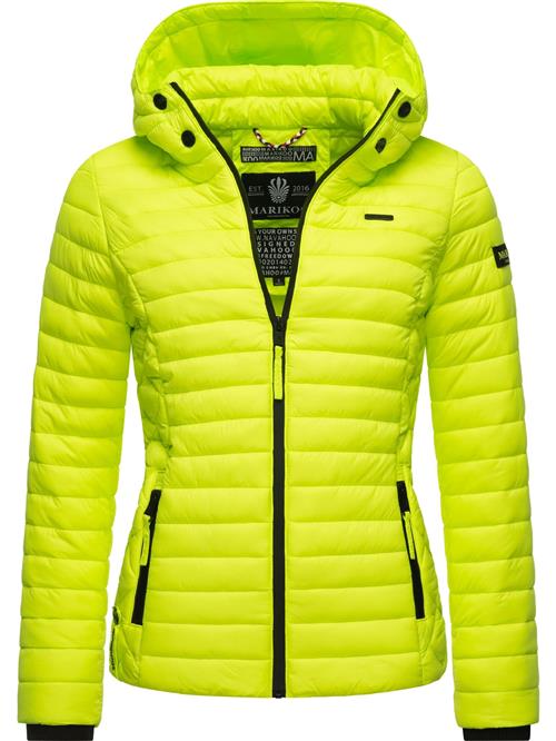 MARIKOO Overgangsjakke 'Samtpfote'  neongrøn / sort