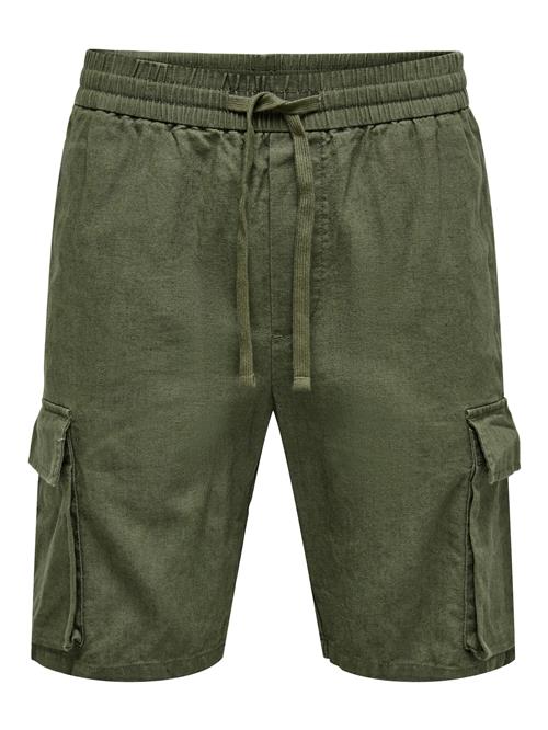 Only & Sons Cargobukser 'Sinus'  mørkegrøn