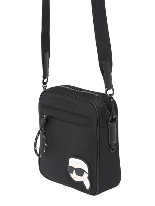 Karl Lagerfeld Skuldertaske 'IKONIK 2.0'  sort / hvid